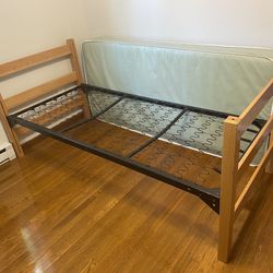 Single bed with mattress. 