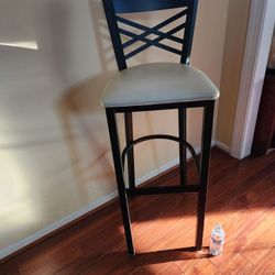 One piece Metal and Leather BAR CHAIR