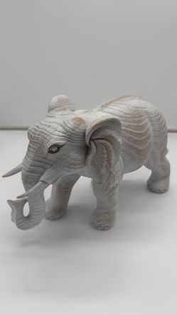 White Textured Elephant Figurine