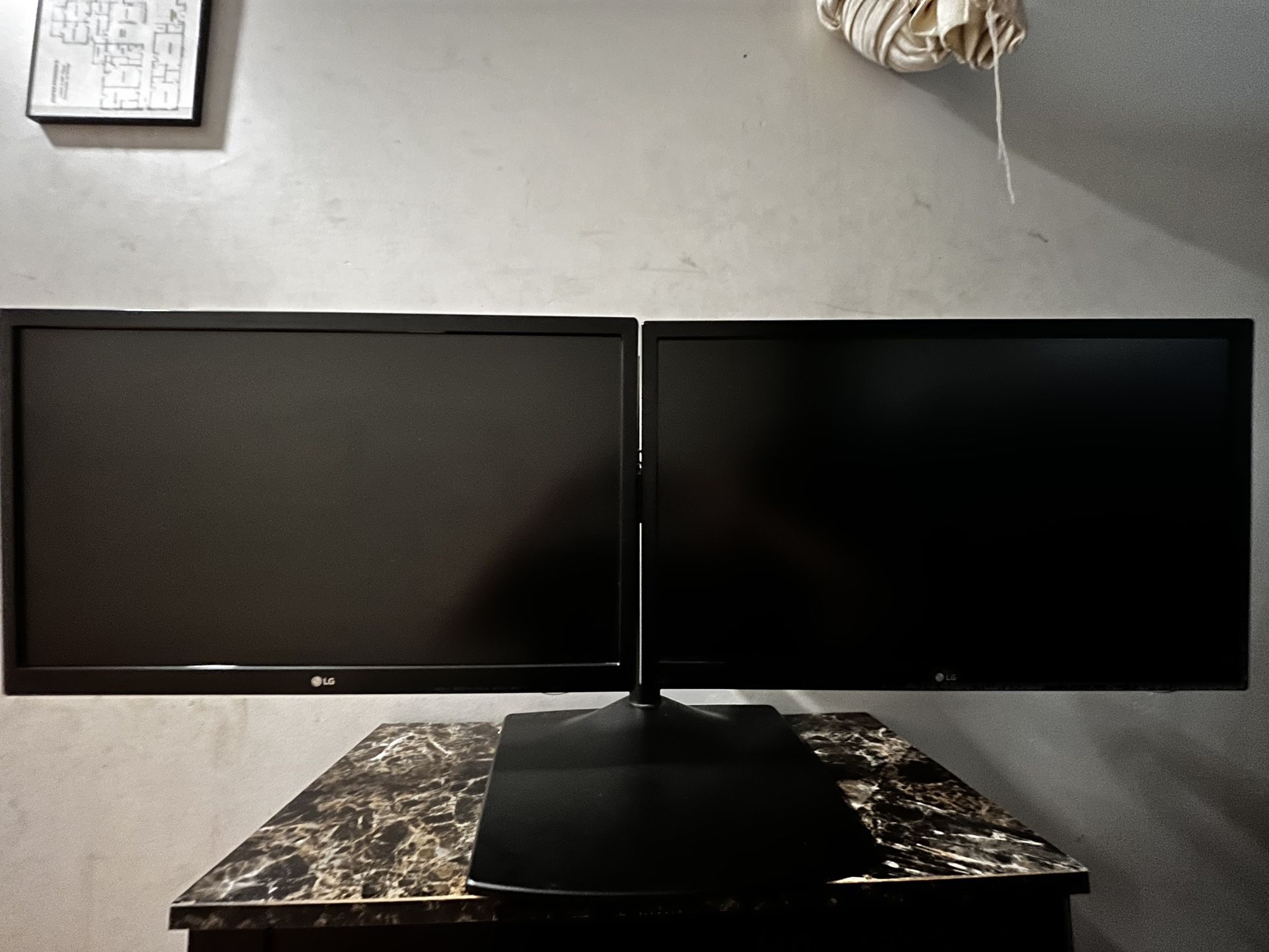 Dual 60hz LG Monitors with Stand