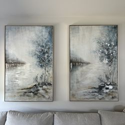 Blue Meadow Hand Painted Canvas