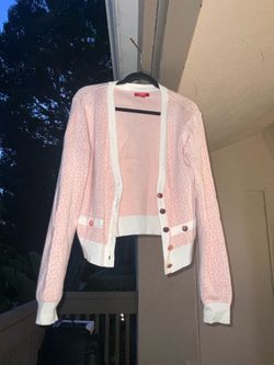 GUESS Pink Logo Cardigan – Size XL