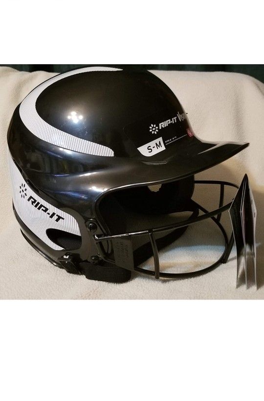 RIP-IT Vision Classic Away Softball Batting Helmet (Black, Small/Medium)