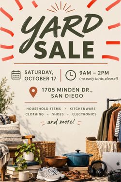 YARD SALE TODAY 10/17