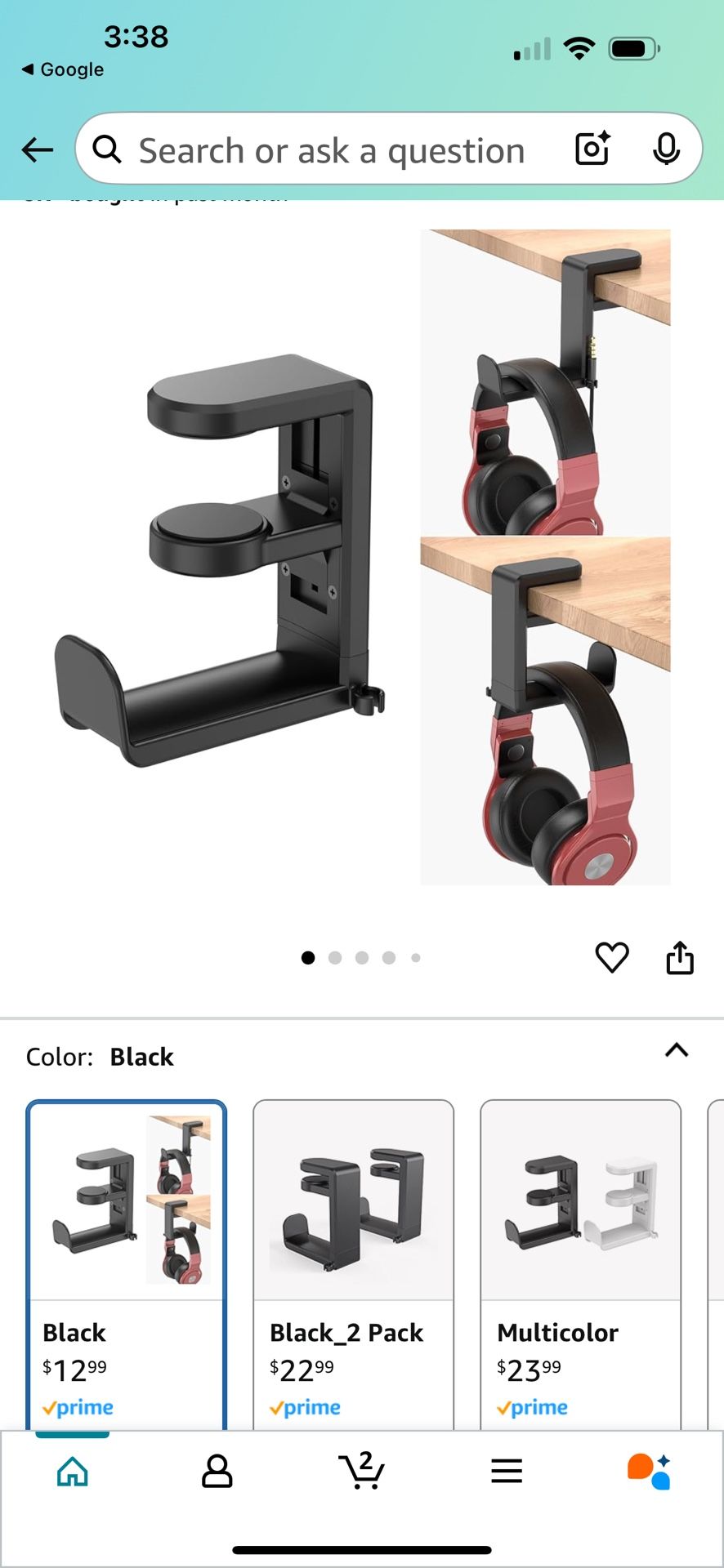 Rotating Headphone Stand ! For Under Desk