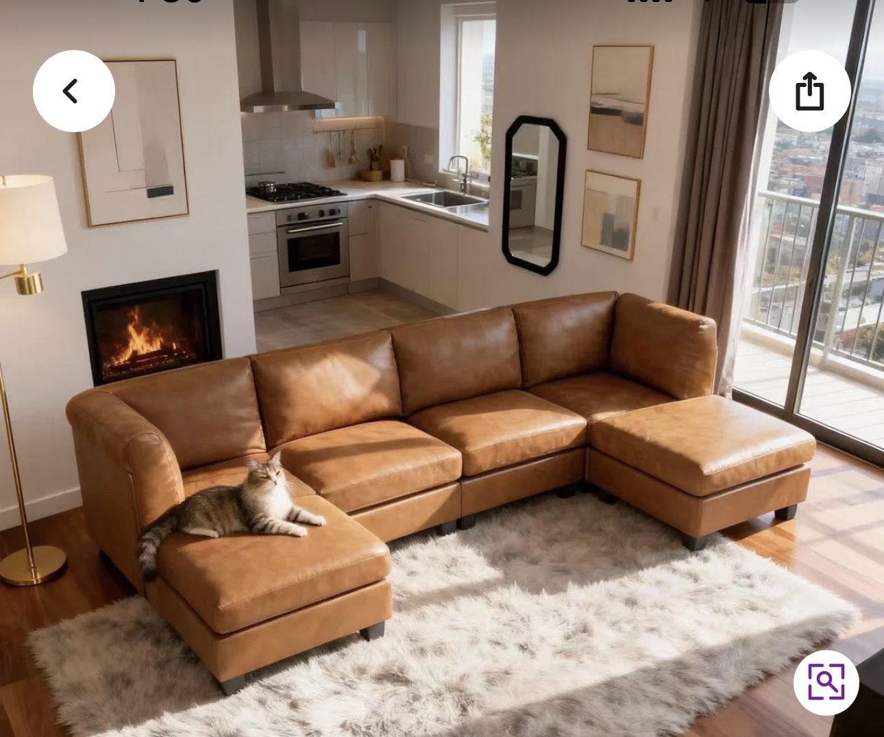 Faux Leather Sectional 