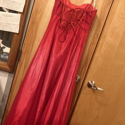 Prom Dress Red W Beading 