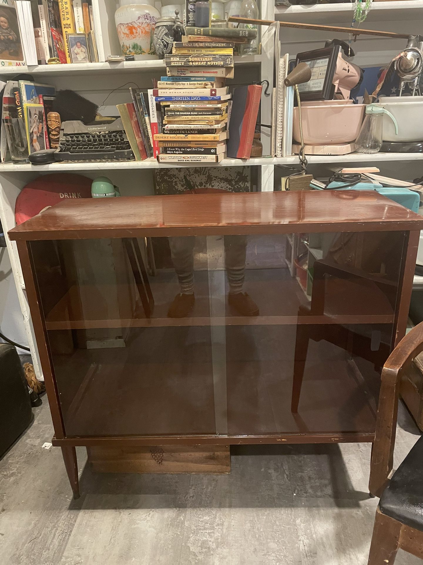 Mid century Modern Glass Front Display/Book Case