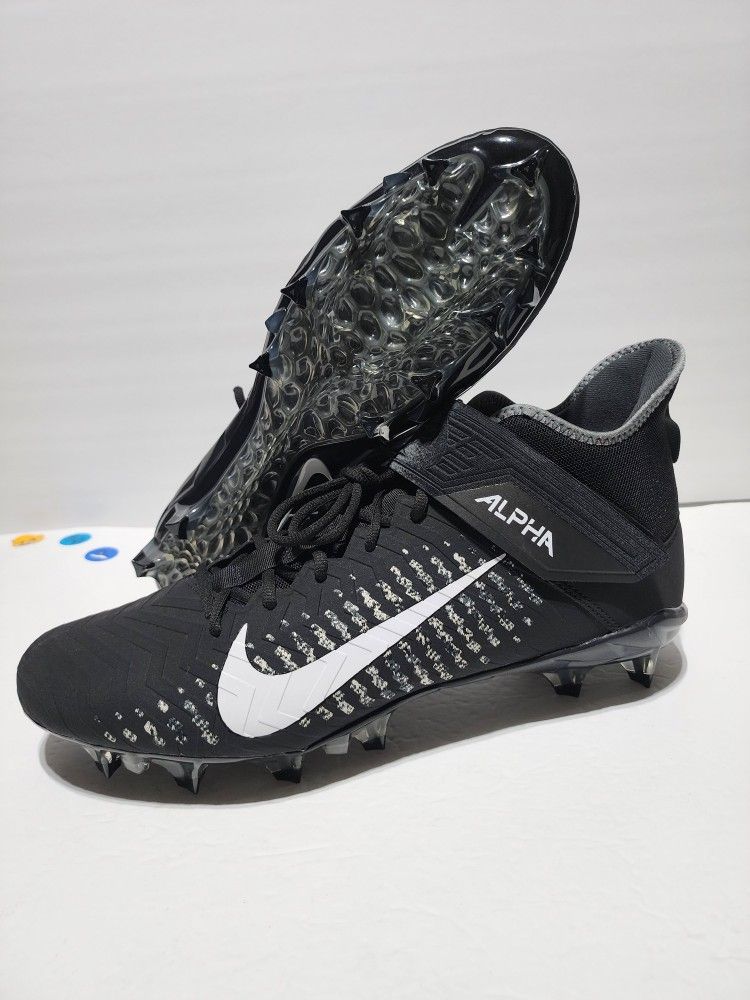 Nike Alpha Menace Pro 2 Mid Black Football Cleats Mens Size  display picture 2