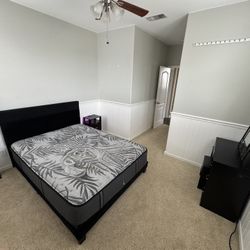 Black Velvet Bedroom Set Includes Bed Frame Nightstand LED And Usb Plug-Ins Make Up Desk With Vanity Store Includes Usb Plug-Ins And Prawns. Also Incl