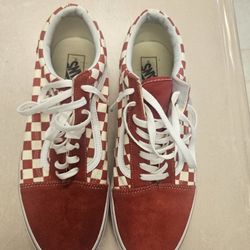 VANS OG red Plaid With Gum Bottom. Size 13