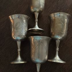 Brass GOBLETS , set of 4 (6 1/4”H)