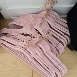 Pink Suede Hangers