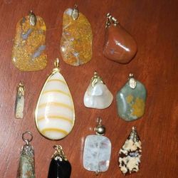 X11 GOLD BRASS METAL GEM GEMSTONE JEWELRY PENDANT NECKLACE BRACELET CHARM COLLECTABLE