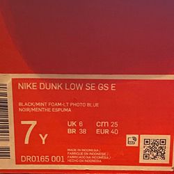 Nike Dunk Low Se Size 7Y 