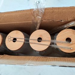 NEW -4 Pcs Set glass cups with bamboo lids