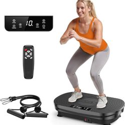 FEIERDUN Vibration Plate Exercise Machine for Whole Body, Lymphatic Drainage, Muscle Toning - Power Plate With Resistance Bands for Wellness and Fitne