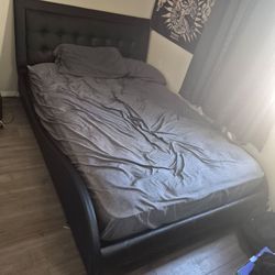 Full Size Faux Leather Bed Frame