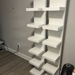 Modern White Display Shelves (Set of 2) - Great Condition!