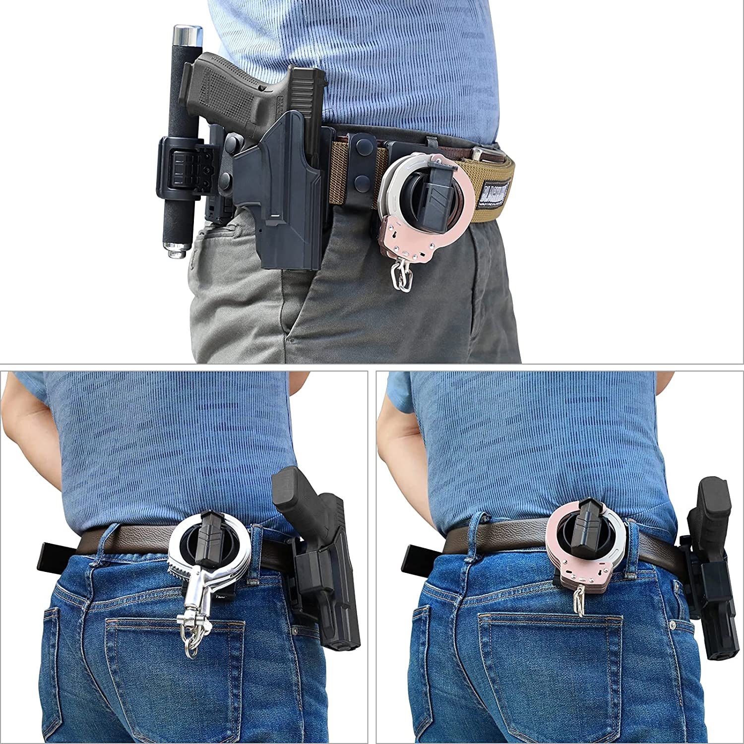 Handcuff Holster, Open Top Handcuff Pouch Fits Hinged Handcuffs Chain