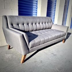 Dark Gray Mid-Century Modern Sofa