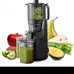 Big Mouth Whole Fruit 5.2” Self-Feeding Chute, Cold Press Masticating Slow Juice Extractor, Hands-Fr