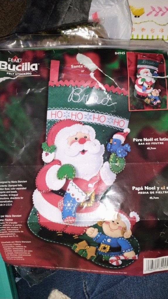 Bucilla "Santa And Elf" Stocking Kit
