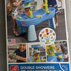double showers splash water table step2