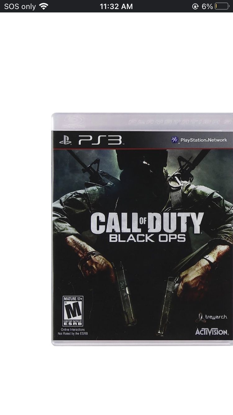 Call Of Duty Black Ops For PS3 