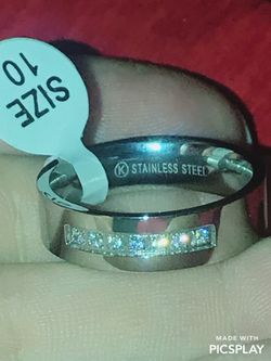 Stainless steel wedding ring band size 10, man