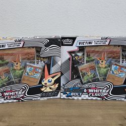 For Sale:
Brand New in Box Pokemon Trading Card Game TCG Scarlet & Violet Black Bolt & White Flare Victini Illustration Collection
