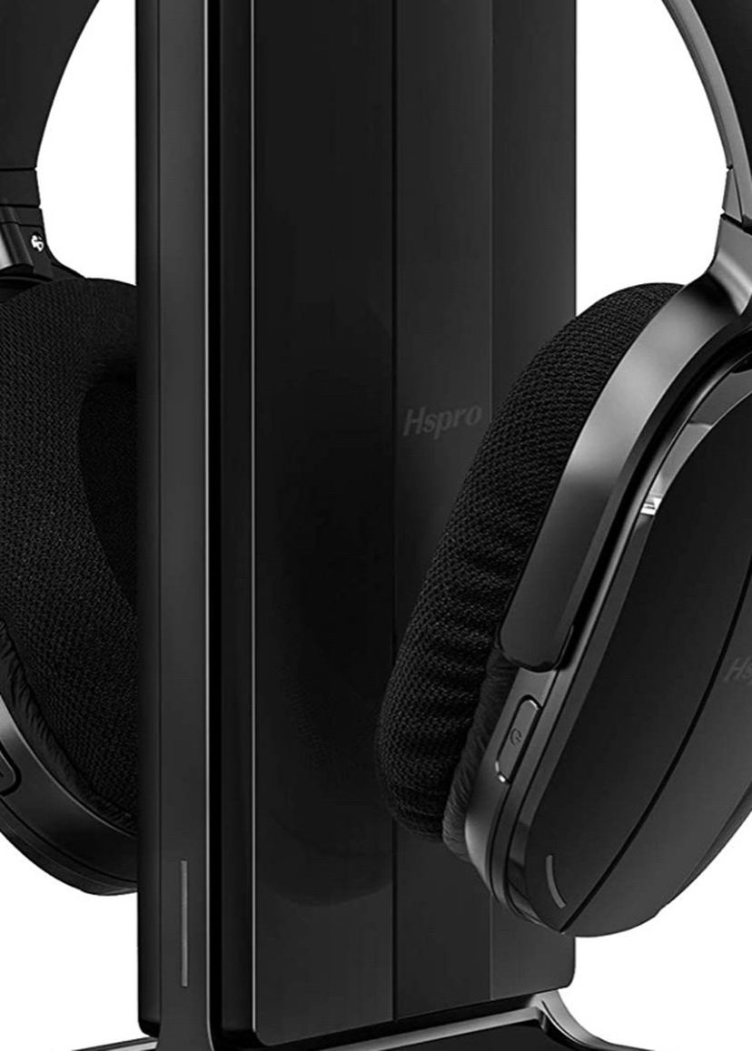 Wireless TV Headphones, Over Ear Headsets with Wireless 2.4GHz RF Transmitter Charging Dock, Rechargeable Digital Stereo Headsets for Watching TV Comp