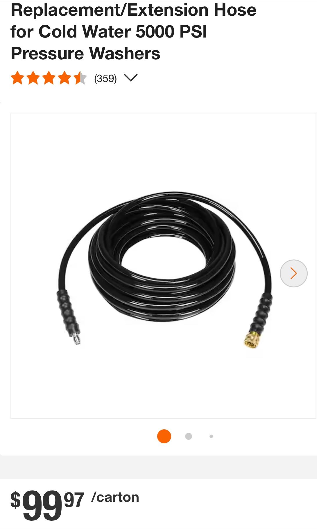 DEWALT 3/8 X 50 Pressure Washer Hose