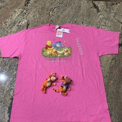 New Disney store Winnie the Pooh Adult XL shirt friendship is best when shared with the rest and mini stuffed piglet and Roo