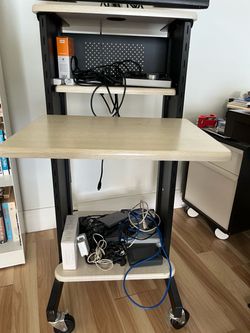 Media cart on wheels