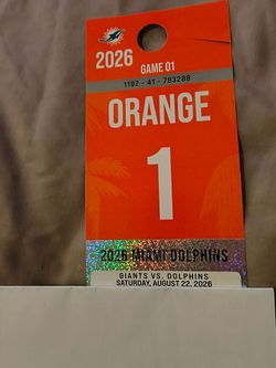 Miami Dolphins Orange Parking Pass