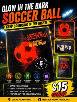Glow in the Dark Soccer Ball – Size 5 – $15