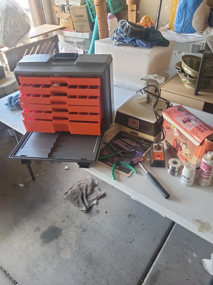 Stained Glass Art Kit ; GLASTAR Super Star II Router & FLAMBEAUUtility Box