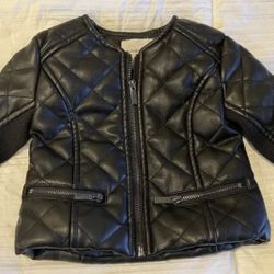 Baby Girl Faux Leather Jacket Sz 18M