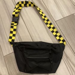 Yellow and Black Checkered Fanny Pack