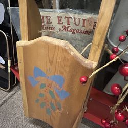 Sweet Vintage Wooden Decor Sled