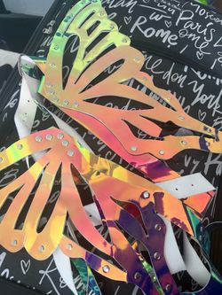 Holographic Butterfly Wing Festival Costume Pieces