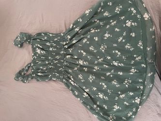 Green floral dress