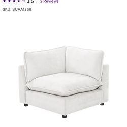 37.4” Heffernan Accent Chair Modular Loveseat-White