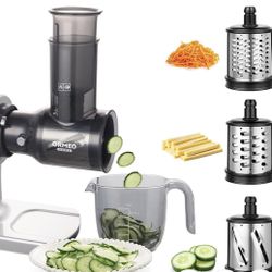 Slicer Shredder Attachments for ORMEO HOME Juicer Machine ZM1535 Cold Press Juicer, 3 Interchangeable Blades, Cheese Grater with 360 Rotating Drum, Ro