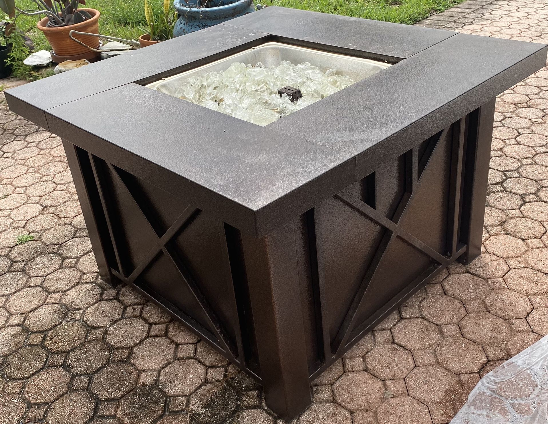 HILAND GSFDGH 38” INCH 40,000 BTU BRONZE STEEL PROPANE GAS FIRE PIT