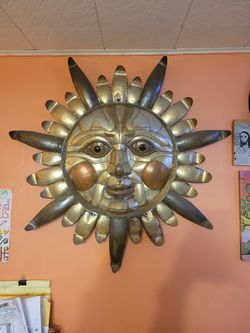 Original Bustamante Brass Copper 3D Sun