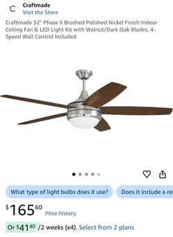 Ceiling fan 52”