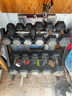 Dumbbell Set and rack
