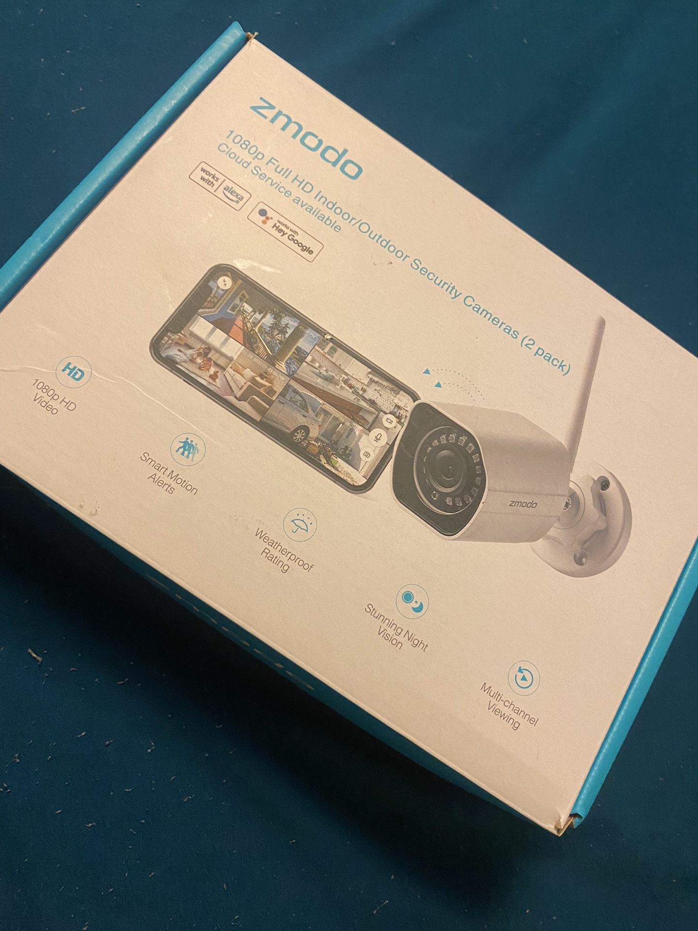 ZMODO 2pck Indoor/Outdoor Security Cameras